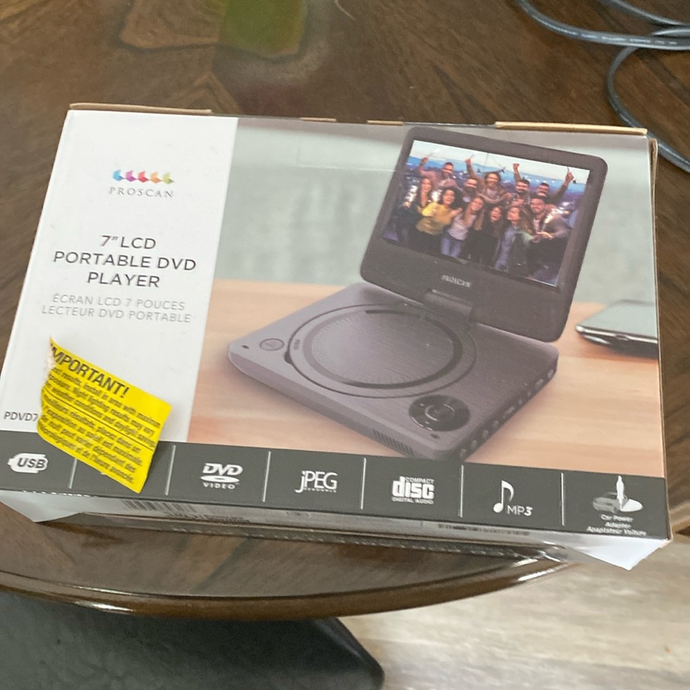 Brand new 7” portable dvd player